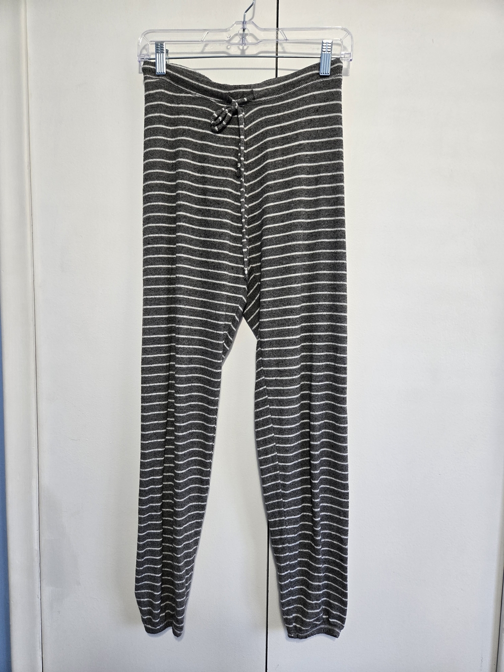 Aerie XS Gray Striped Soft Jogger Lounge Pants Drawstring Cozy